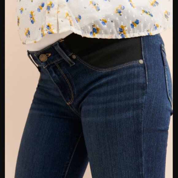 Paige Manhattan Slim Bot Cut Dark Maternity Jeans NWT Size 34 #72 - Picture 2 of 12